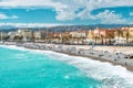 Nice city Promenade Anglais French riviera Mediterranean sea Royalty Free Stock Photo