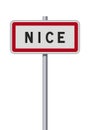 City of Nice entrance road sign Royalty Free Stock Photo