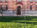 Part of side wall of Orthodox church of the Holy Trinity in Paracin, Serbia.