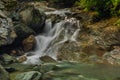 Nice color clean creek near Wolfau village in summer hot day Royalty Free Stock Photo