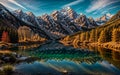 Colorful autumn in the Alps