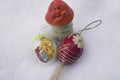 Nice colorful easter egg on the snow Royalty Free Stock Photo