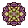 Nice colorful Vector Mandala. Geometric circle element. Royalty Free Stock Photo