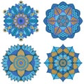 Nice colorful Vector Mandala set. Geometric circle element. Royalty Free Stock Photo