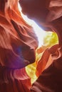 Antelope Canyon with sandstone reflective