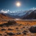 Nice colourful rocks of Moonland, landscape Leh, Jammu Kashmir, India. The Moonland, part of Himalayan mountain, is