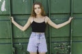 Nice and cool teen girl standing portrait Royalty Free Stock Photo