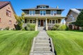 Nice curb appeal of American craftsman style house. Royalty Free Stock Photo