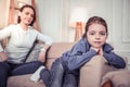 Nice cute girl sitting on the sofa Royalty Free Stock Photo