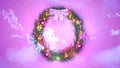 nice decorated new year crown colorful backdrop , computer generated object 3D rendering