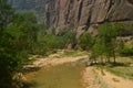 Nice Desfuladero With A Sinuous River Full Of Water Pools Where You Can Take A Good Bath In The Park Of Zion. Geology Travel Holid Royalty Free Stock Photo