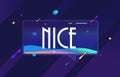 NICE in design space banner. vector template for web, print, presentation .