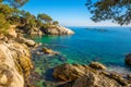 Nice detail of the Spanish coast in Costa Brava, Platja de Aro