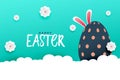 Nice easter day banner in paper style design