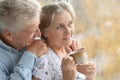 Nice elderly couple Royalty Free Stock Photo