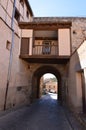 Nice Entrance Through A Narrow Street To The Walled City Of Segovia. Architecture History Travel. Royalty Free Stock Photo