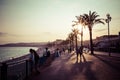 Nice in the evening after sunset. French Riviera. Provence-Alpes-Cote d`Azur, France Royalty Free Stock Photo