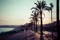 Nice in the evening after sunset. French Riviera. Provence-Alpes-Cote d`Azur, France Royalty Free Stock Photo