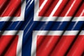 nice feast flag 3d illustration - shiny - looking like plastic flag of Norway with large folds