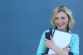 Nice female student smiling and looking at camera with copy spac Royalty Free Stock Photo