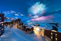 Nice firework in Val Thorens in France