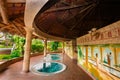 Nice fragment of view of outdoor hydro massage Jacuzzi cozy inviting room