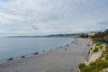 Nice, France Aerial view on beach and buildings in old town and city. French Riviera Royalty Free Stock Photo