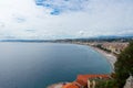 Nice, France Aerial view on beach and buildings in old town and city. French Riviera Royalty Free Stock Photo