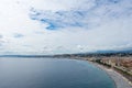 Nice, France Aerial view on beach and buildings in old town and city. French Riviera Royalty Free Stock Photo