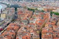 Nice, France Aerial view on beach and buildings in old town and city. French Riviera Royalty Free Stock Photo