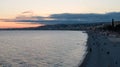 Nice, France Aerial view on old town , beach and promenade des anglais. Drone view on city Royalty Free Stock Photo