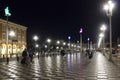 Night view of Place Massena in Nice, France Royalty Free Stock Photo