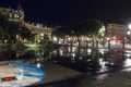 Night view of Place Massena in Nice, France Royalty Free Stock Photo