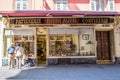 Nice, France - April 18 2017. Shop window of patisserie in Nice, France Riviera, France. Beautiful facade of old building