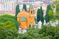Nice, France - August 07, 2013: Cemetery church on castle hill Royalty Free Stock Photo