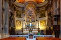 Main nave and presbytery of Saint Francois de Paule church of Francis of Paola in Vieux Vieille Ville old town of Nice in France Royalty Free Stock Photo