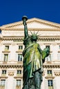 Nice, France - 2019. Bartholdi`s New York Statue of Liberty replica in Nice France, installed on the Quai des Ãâ°tats-Unis