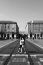 NICE, FRANCE - CIRCA 2016: Jean Medecin Avenue, this street features a large pedestrian square and is frequented by thousands of t