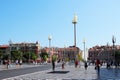 NICE, FRANCE - CIRCA 2016: Jean Medecin Avenue, this street features a large pedestrian square and is frequented by thousands of t