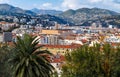 Nice, France, Cote d`Azur. Panoramic view of the city from the Castle Hill. Royalty Free Stock Photo