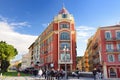 NICE, FRANCE - DECEMBER 14 2018: Place Massena and La promenade du Paillon park in center of Nice, Plassa Carlou Aubert Royalty Free Stock Photo