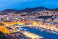 Nice, France at dusk Royalty Free Stock Photo