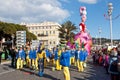 NICE, FRANCE - FEBRUARY 26: Carnival of Nice in French Riviera. This is the main winter event of the Riviera. Royalty Free Stock Photo