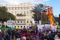 NICE, FRANCE - FEBRUARY 26: Carnival of Nice in French Riviera. This is the main winter event of the Riviera. Royalty Free Stock Photo