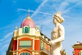 Nice, France. The Fountain of the Sun in Massena square in a summer day Royalty Free Stock Photo