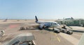 Brussels Airlines Airbus A319 OO-SSM on the apron at Nice airport.. Royalty Free Stock Photo