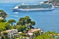 Nice, France - June 17, 2014: cruise ship, view from Saint-Jean-Cap-Ferrat Royalty Free Stock Photo