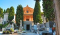 Nice, France - June 11, 2014: Cemetery church on castle hill Royalty Free Stock Photo