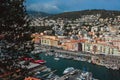 NICE, FRANCE - JUNE 26, 2017: Panoramic view of Nice in France, beautiful view above Port of Nice on French Riviera Royalty Free Stock Photo