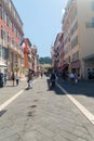 Rue Saint-Francois de Paule alley in city center of Nice Royalty Free Stock Photo
